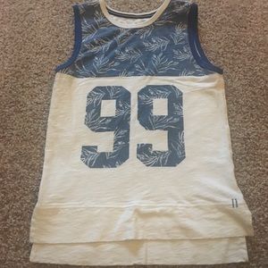 Art Class Blue White Palm Tank Top